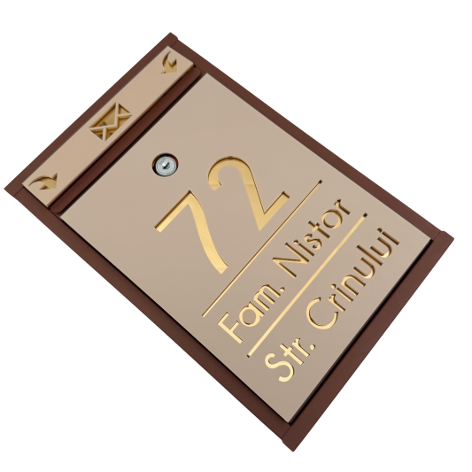 CUTIE POSTALA MARO LIGHT - Crem Satinat / Auriu Oglinda - 32x22x9cm