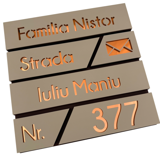 CUTIE POSTALA MARO LIGHT - Crem Satinat / Cupru Oglinda - 37x36x11cm
