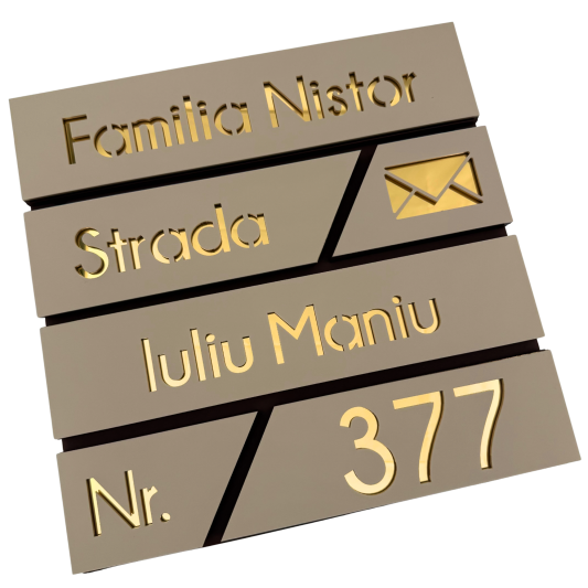 CUTIE POSTALA MARO LIGHT - Crem Satinat / Auriu Oglinda - 37x36x11cm