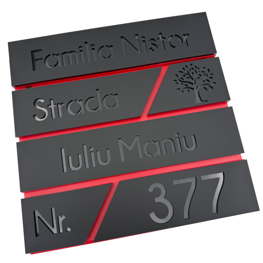 CUTIE POSTALA ROSIE - Negru Satinat / Negru Lucios - 37x36x11cm