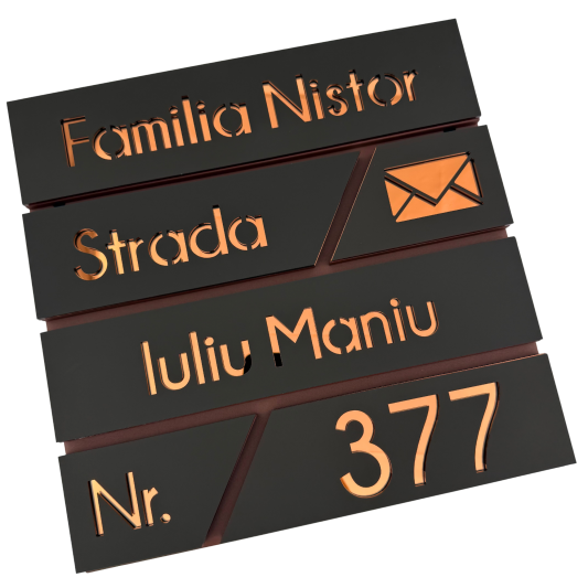 CUTIE POSTALA MARO LIGHT - Maro Satinat / Cupru Oglinda - 37x36x11cm