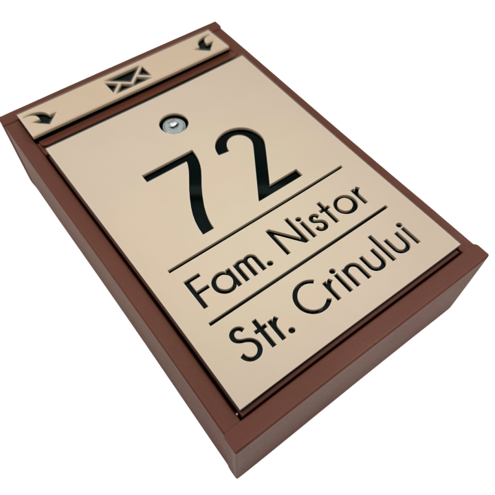 CUTIE POSTALA MARO DESCHIS - Crem Satinat / Negru Lucios - 32x22x9cm