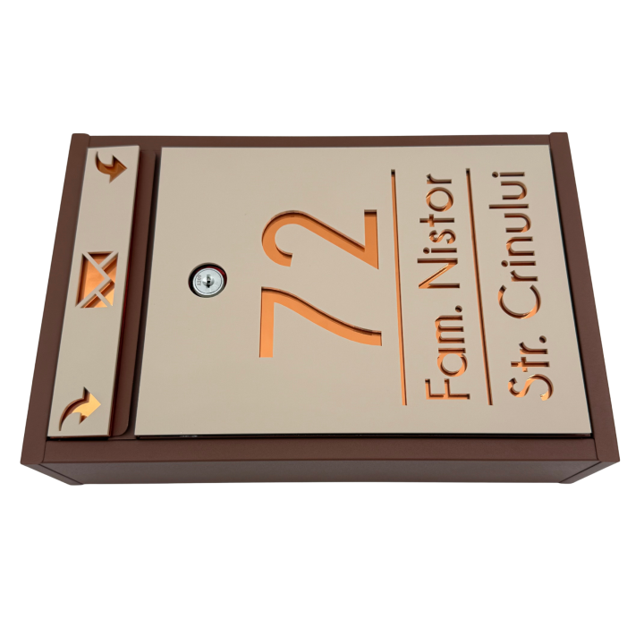 CUTIE POSTALA MARO DESCHIS - Crem Satinat / Cupru Oglinda - 32x22x9cm
