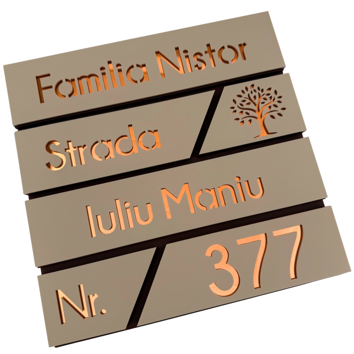 CUTIE POSTALA MARO LIGHT - Crem Satinat / Cupru Oglinda - 37x37x11cm