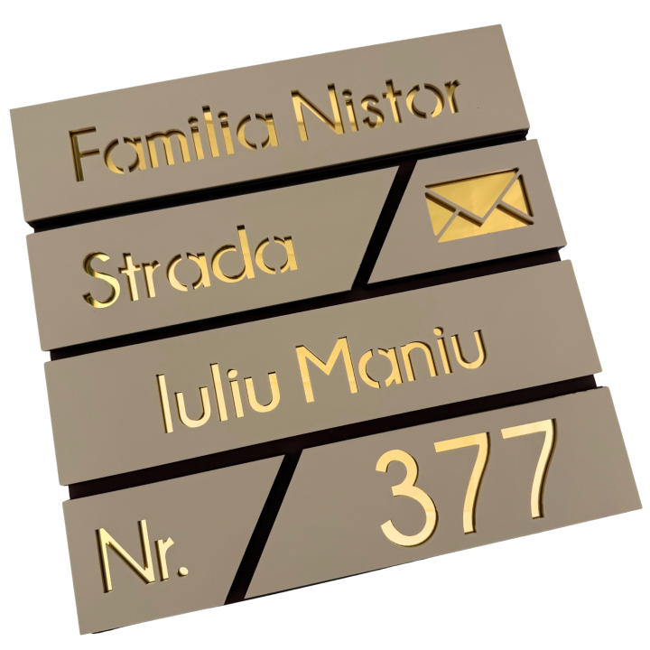 CUTIE POSTALA MARO LIGHT - Crem Satinat / Auriu Oglinda - 37x37x11cm