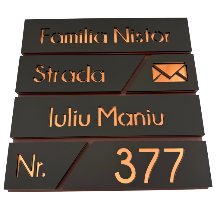 CUTIE POSTALA MARO LIGHT - Maro Satinat / Cupru Oglinda - 37x36x11cm