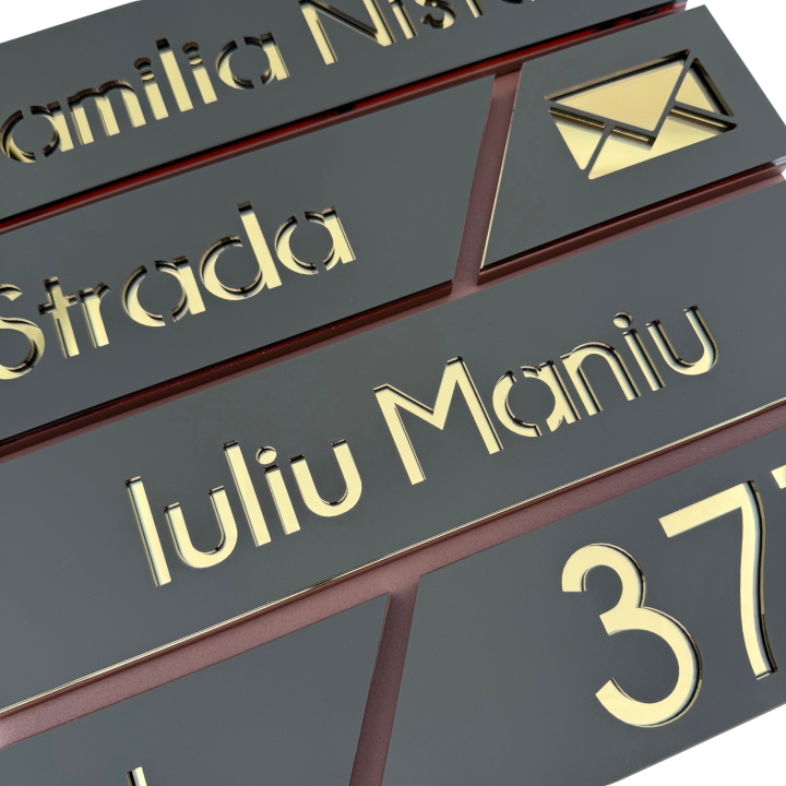 CUTIE POSTALA MARO LIGHT - Maro Satinat / Auriu Oglinda - 37x36x11cm