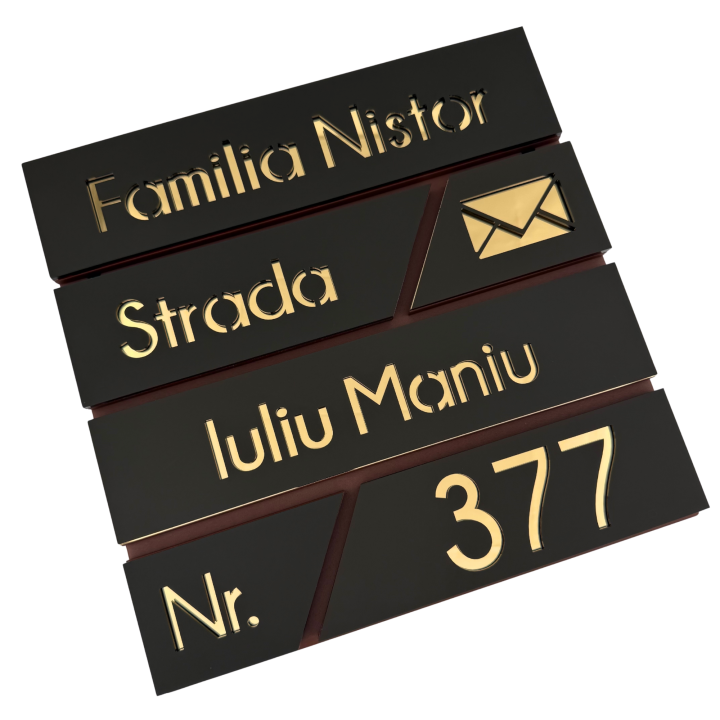CUTIE POSTALA MARO LIGHT - Maro Satinat / Auriu Oglinda - 37x36x11cm