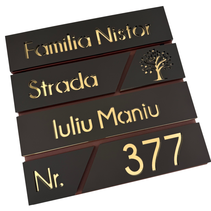 CUTIE POSTALA MARO LIGHT - Maro Satinat / Auriu Oglinda - 37x36x11cm