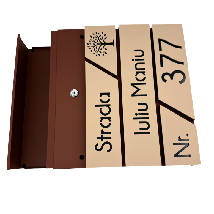 CUTIE POSTALA MARO LIGHT - Crem Satinat / Negru Lucios - 37x36x11cm