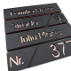 CUTIE POSTALA NEAGRA - Negru Satinat / Roze Auriu Oglinda - 37x36x11cm