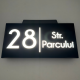 NUMAR CASA PREMIUM - Negru Satinat / Caseta Led Solar - 30x15cm